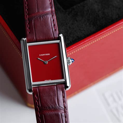 cartier tank red dial|louis cartier tank.